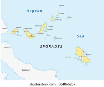 Map Of The Greek Island Group Sporades