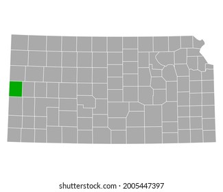 Mapa de Greeley en Kansas en blanco