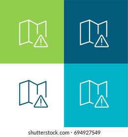 Map green and blue material color minimal icon or logo design
