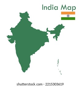 Map Green India Map with National Flag