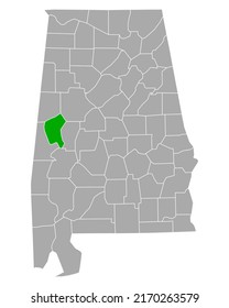 Mapa de Greene en Alabama en blanco