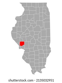Mapa de Greene en Illinois en blanco