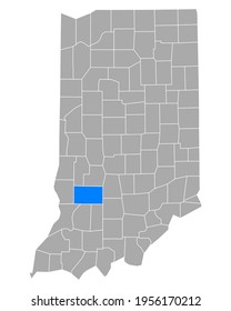 Mapa de Greene en Indiana en blanco