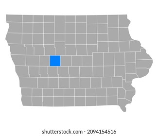 Map of Greene in Iowa on white