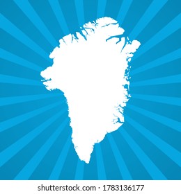 Map of Greenland blue comic pop art vector.