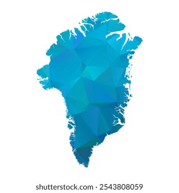 Mapa de Groenlandia - Diseño poligonal azul para su viaje. Ilustración vectorial eps 10.