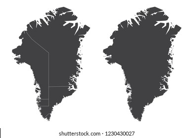 Map - Greenland Couple Set , Map of Greenland,Vector illustration eps 10.