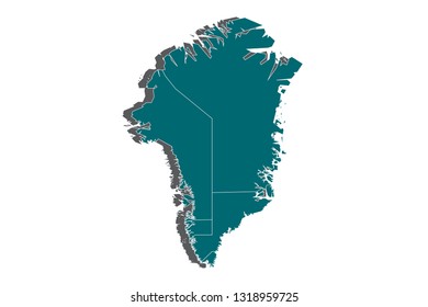 Map of greenland. Detailed vector map with counties, regions, province, states. Blue shape/contour map of greenland. Map of Greenland - Blue Geometric Rumpled Triangular , Polygonal Design For Your. -