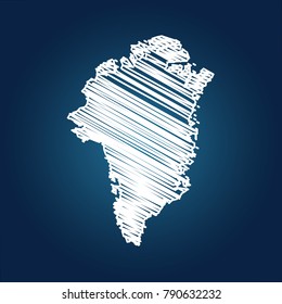 Map of Greenland, Drawing map on blackboard of Greenland. drawn on chalkboard with scribbled map of Greenland can be use for education. vector illustration.