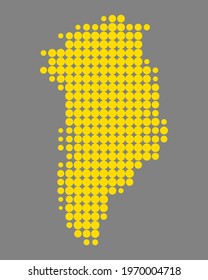 Map of Greenland on gray