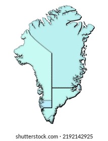 Mapa de Groenlandia con estados aislados