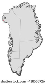 Map - Greenland, Thule Air Base