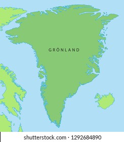Map of Greenland (with german inscription)