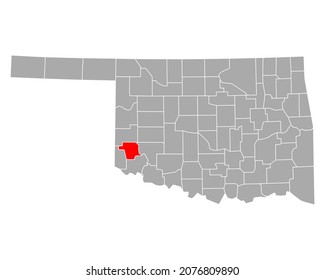 Map of Greer in Oklahoma on white