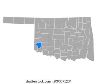 Map of Greer in Oklahoma on white