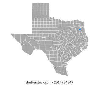 Map of Gregg in Texas on white