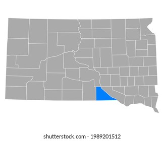 Map of Gregory in South Dakota on white