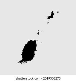 Map Of Grenada Outline Silhouette Vector Illustration
