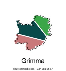 mapa del esquema moderno Grimma, plantilla de diseño de ilustración vectorial de alto nivel, adecuada para su empresa