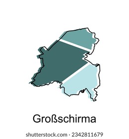 mapa del esquema moderno Grobschirma, plantilla de diseño de ilustración vectorial de alto nivel, adecuada para su empresa