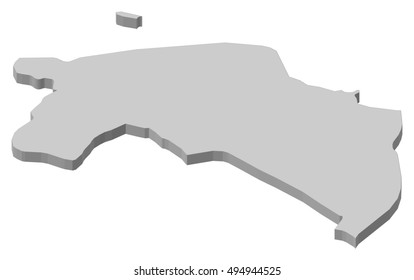 Map - Groningen (Netherlands) - 3D-Illustration