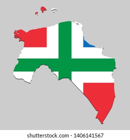 Map of Groningen is a state Netherlands with flag. Vector Illustration