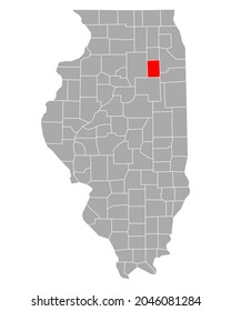 Map of Grundy in Illinois on white