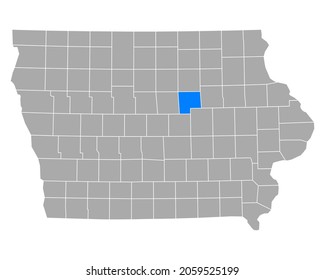 Map of Grundy in Iowa on white