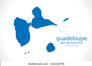 Map of guadeloupe - High detailed blue map on white background. Abstract design vector illustration