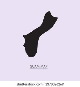 Map of Guam - High detailed map violet outline map with caption on violet background.Abstract design vector illustration eps 10.
