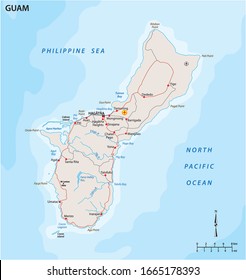 Map of Guam a non incorporated territory of the United States