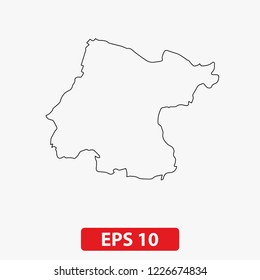 Map of Guanajuato, Mexico. Vector