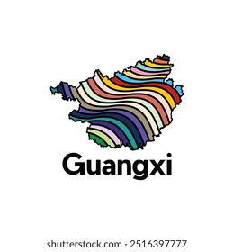 Map of Guangxi - administrative division of China Country, colorful design modern template vector