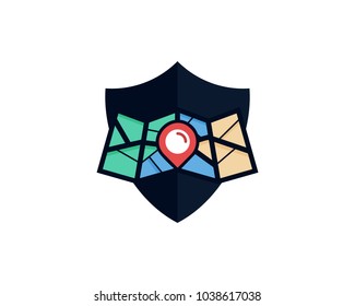 Map Guard Icon Logo Design Element
