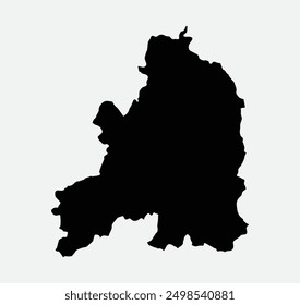 Map of Guarda - Portugal outline silhouette graphic element Illustration template design
