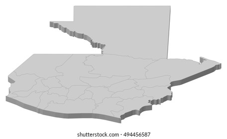 Map - Guatemala - 3D-Illustration