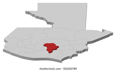 Map - Guatemala, Guatemala - 3D-Illustration