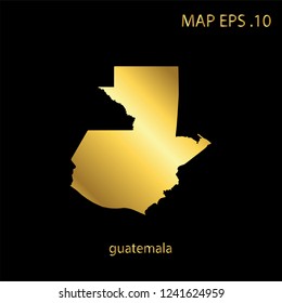 Map of guatemala abstract corlor Gold on Black background frame vector illustration eps 10.