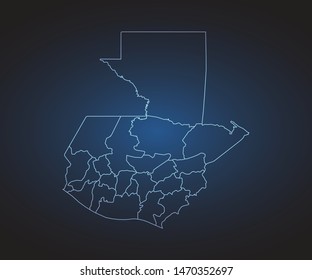 Map of Guatemala - Abstract mash line and point scales on circuit dark background. symbol for your web site design map logo, app, ui,Travel. Vector illustration eps 10.