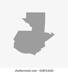 Map  of Guatemala in gray on a white background