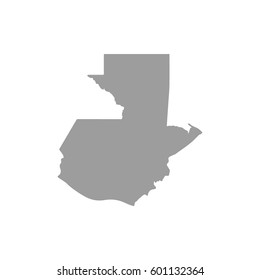 Map of Guatemala in gray on a white background