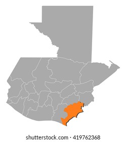 Map - Guatemala, Jutiapa