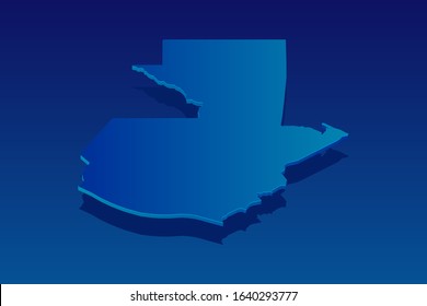 map of Guatemala on blue background. Vector modern isometric concept greeting Card illustration eps 10.