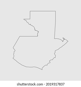 Map of Guatemala outline silhouette vector illustration
