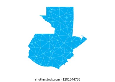 Map of Guatemala from Polygonal wire frame low poly mesh,Guatemala map Vector Illustration EPS10.