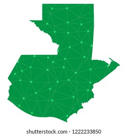 Map of Guatemala from Polygonal wire frame low poly mesh,Guatemala map Vector Illustration EPS10.