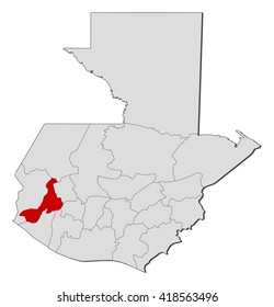 Map - Guatemala, Quetzaltenango