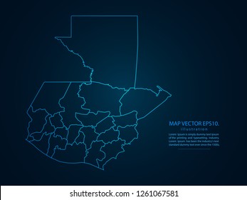 Map of guatemala,Abstract mash line and point scales on dark background for your web site design map logo, app, ui,Travel. Vector illustration eps 10.