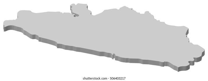 Map - Guerrero (Mexico) - 3D-Illustration