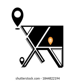 map guide icon, map symbol. vector illustration